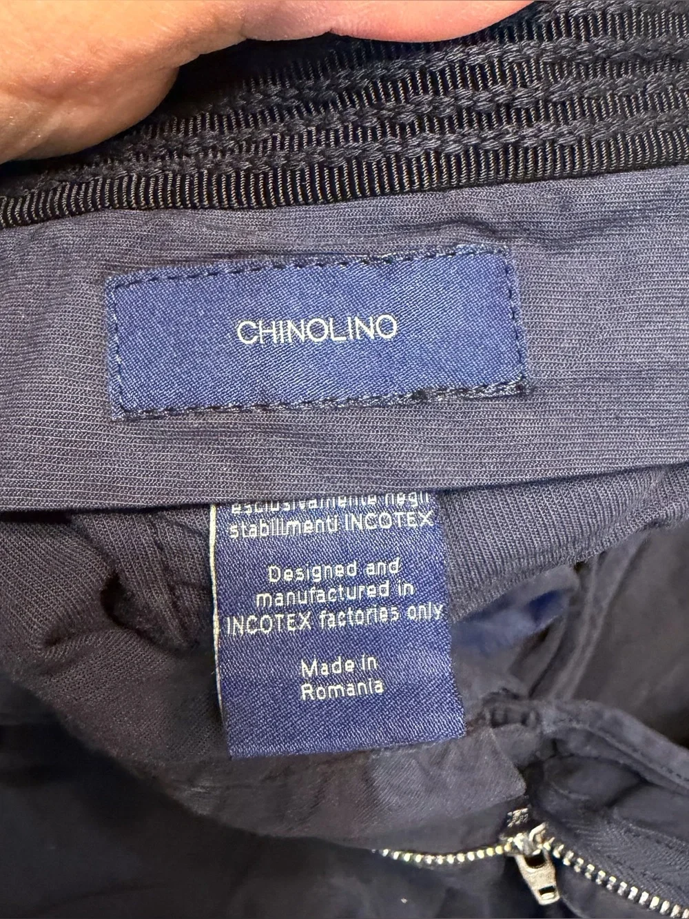 Incotex Slowear Chinolino Mens Navy Blue Linen Cotton Trousers Chino Pants 34x32
